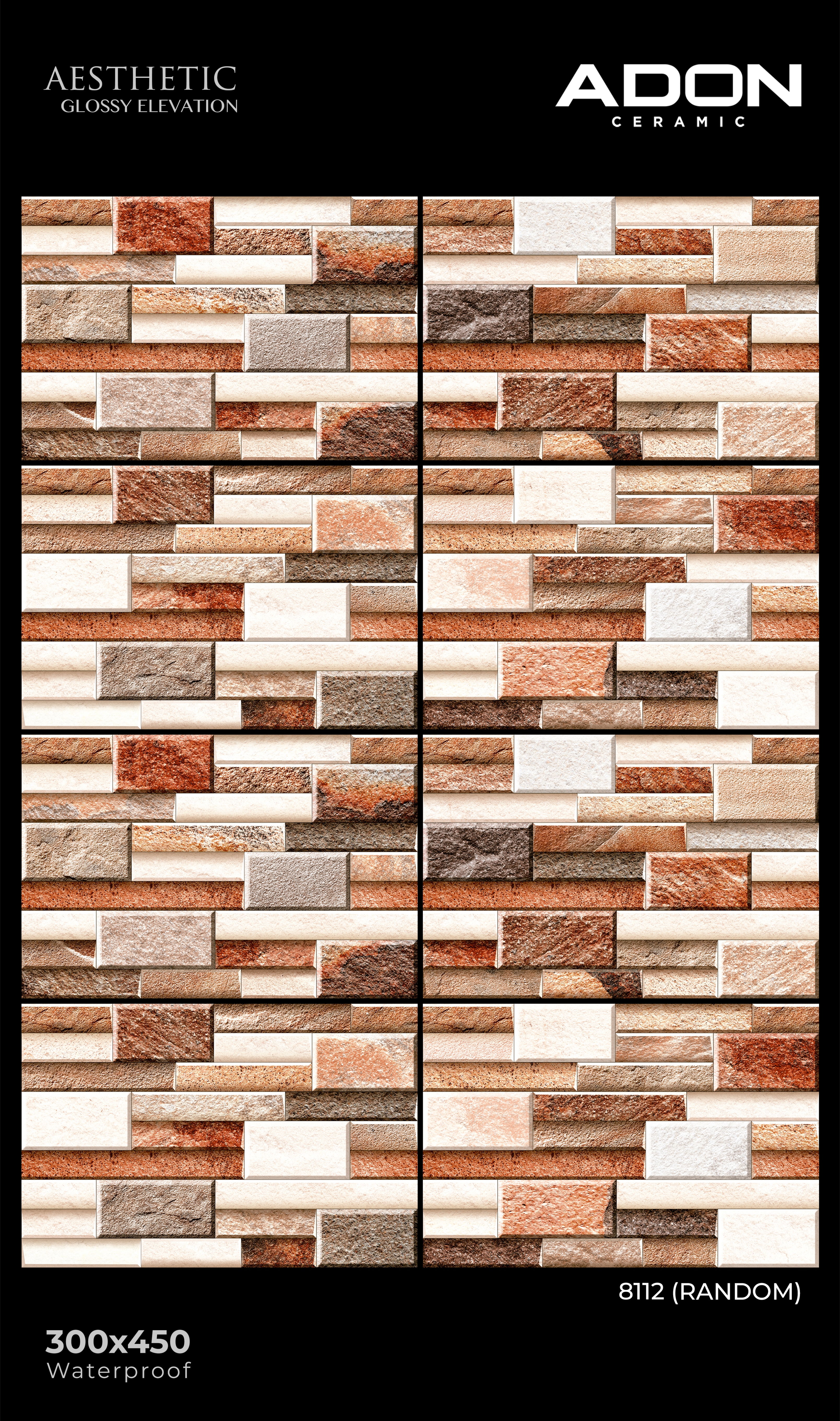 8112 Elevation Wall Tiles - 300x450mm